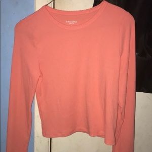 Pink Cropped Ribbed Shirt